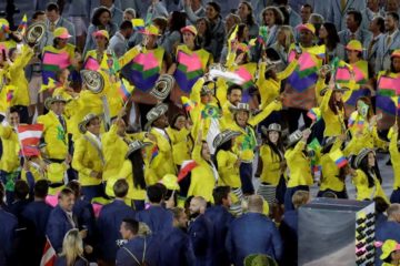 Delegación colombiana en el desfile inaugural de los Juegos Olímpicos Río 2016