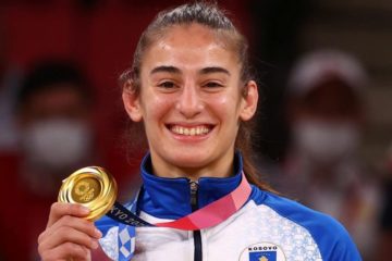 Cortesía. Nora Gjakova ganó el tercer oro en la historia de Kosovo, delegación que fue a Tokio 2020 con 11 atletas.