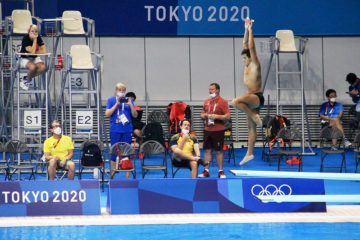 Cortesía COC. Los clavadistas colombianos hicieron una gran actuación en las preliminares de trampolín 3 metros.